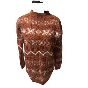 ⭐️ Forenza Vintage Mock Neck Wool Blend Sweater Size Medium Warm Thick Winter